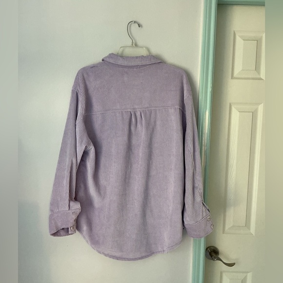 Ashley By 26 International Lavender Striped Utility Jacket - Picture 5 of 11